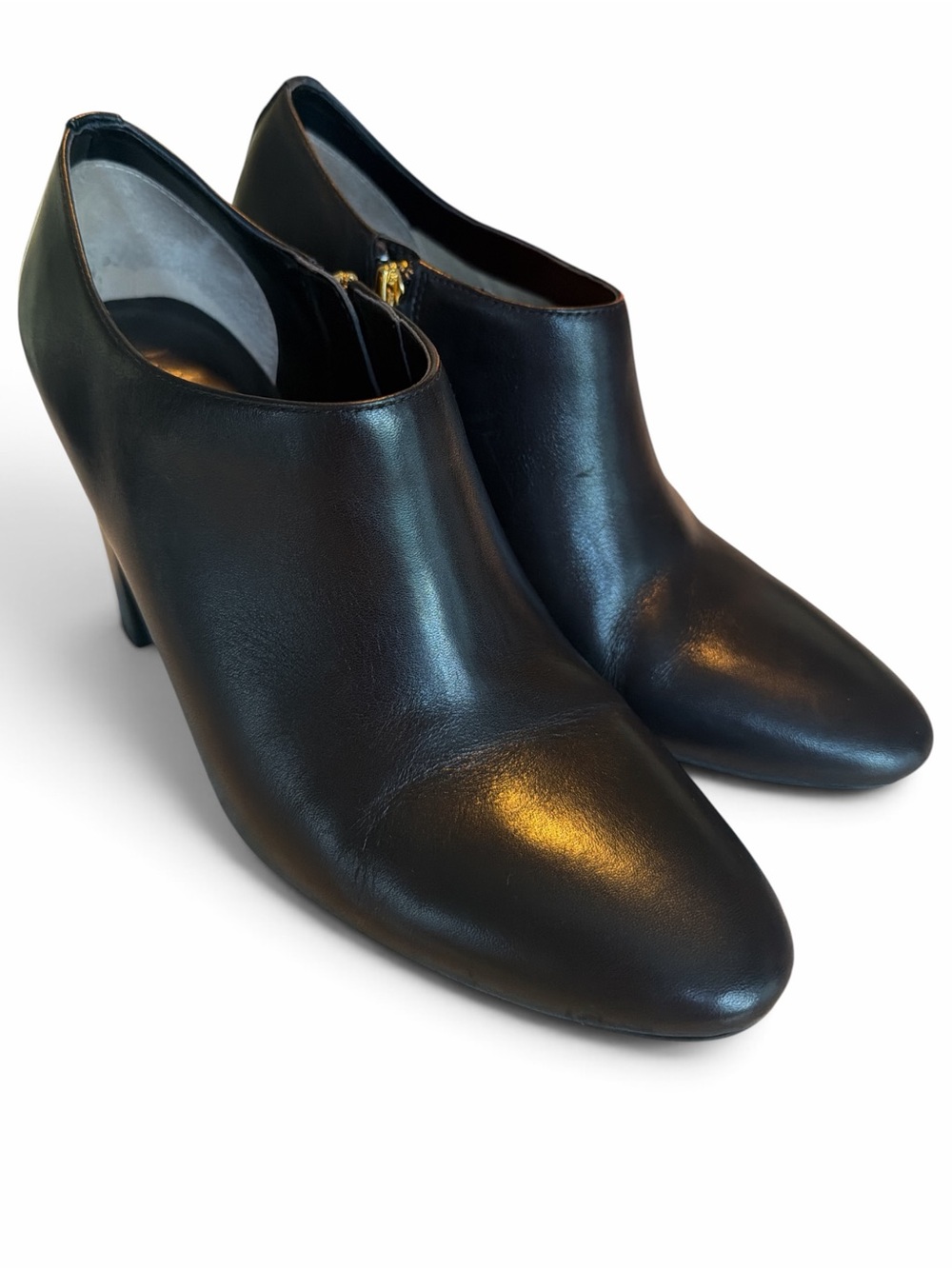 Ralph Lauren Women’s Black Leather Heeled Ankle Boots Size 10